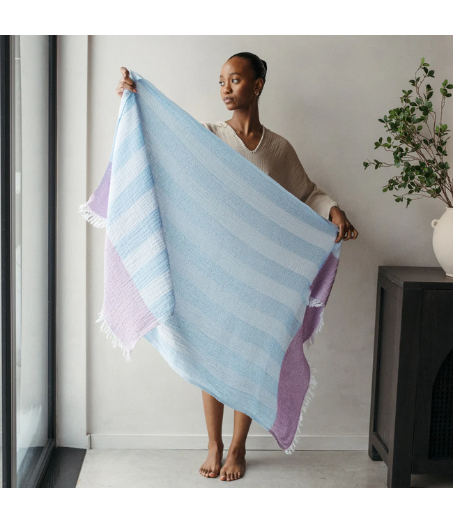 Pokoloko Turkish Towel - Boardwalk - Blue Lilac