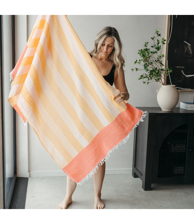 Pokoloko Turkish Towel - Boardwalk - Apricot