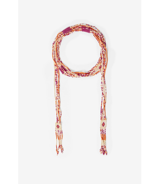 Beaded Choker Necklace - Coral