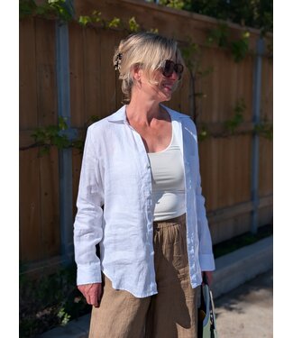 naif Emmy Linen Blouse - Washed White