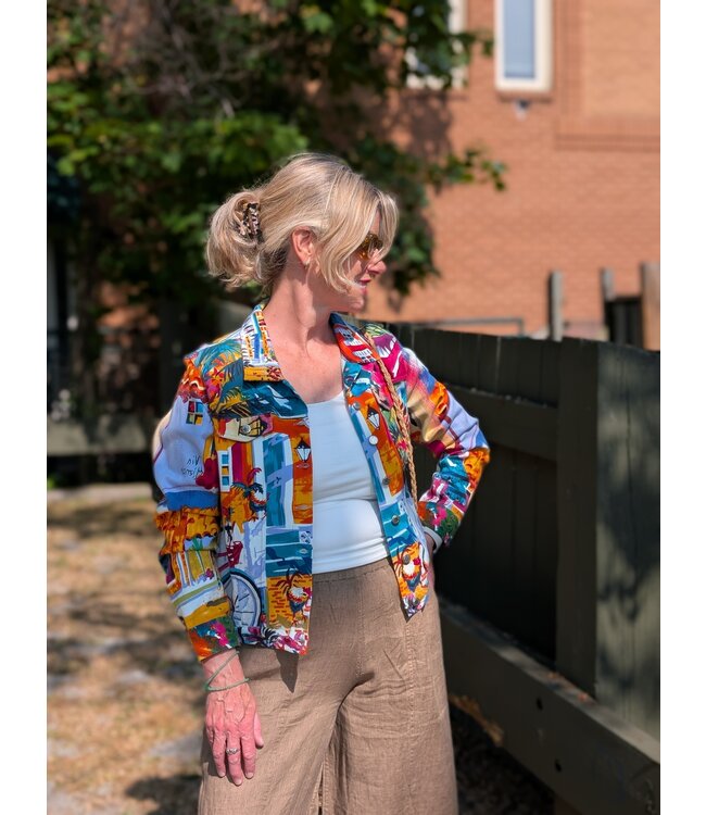 Orientique Ponte Jacket - Florida Print