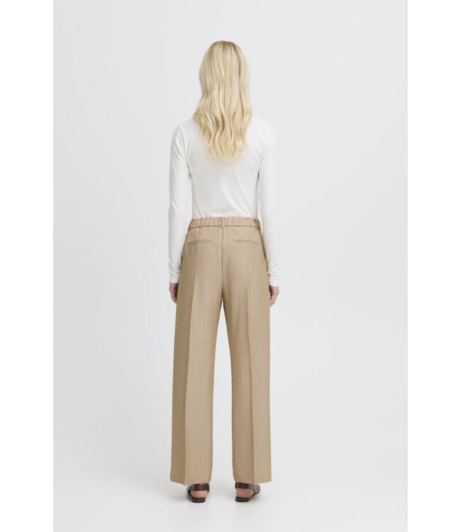 B. Young Danta Wide Leg Crop Pants - Humus Melange