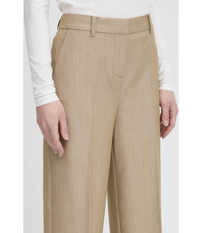 B. Young Danta Wide Leg Crop Pants - Humus Melange