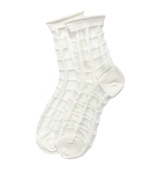 XS Unified Sheer French Window Socks - White