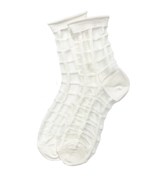 XS Unified Sheer French Window Socks - White