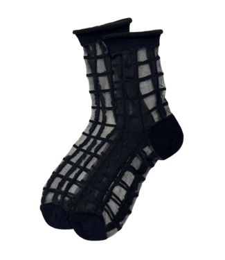 XS Unified Sheer French Window Socks - Black