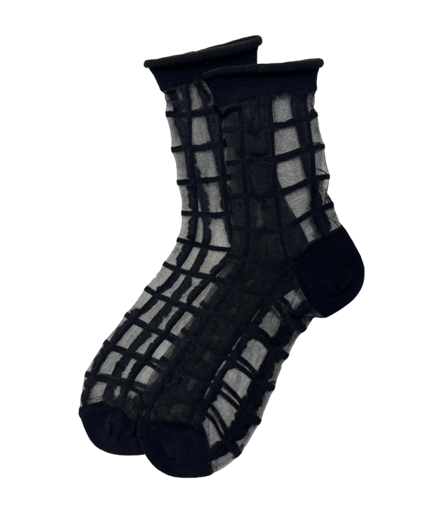 XS Unified Sheer French Window Socks - Black