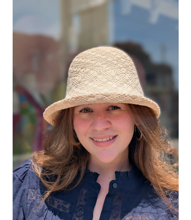 Woven Bucket Hat - Light Beige