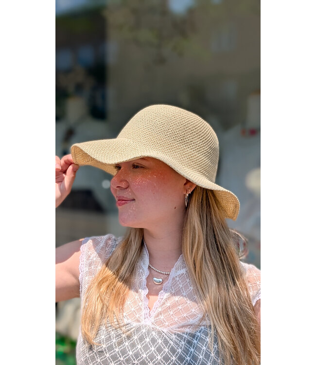 Wide Brim Woven Bucket Hat - Assorted