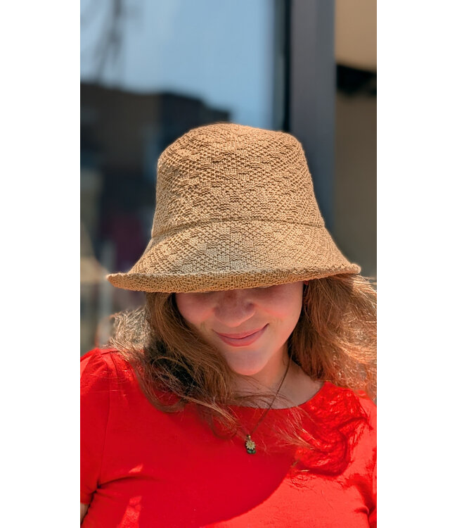 Woven Bucket Hat - Caramel