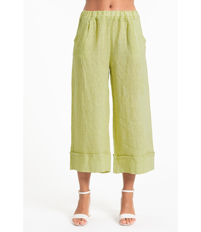 Linen Capris - Wasabi