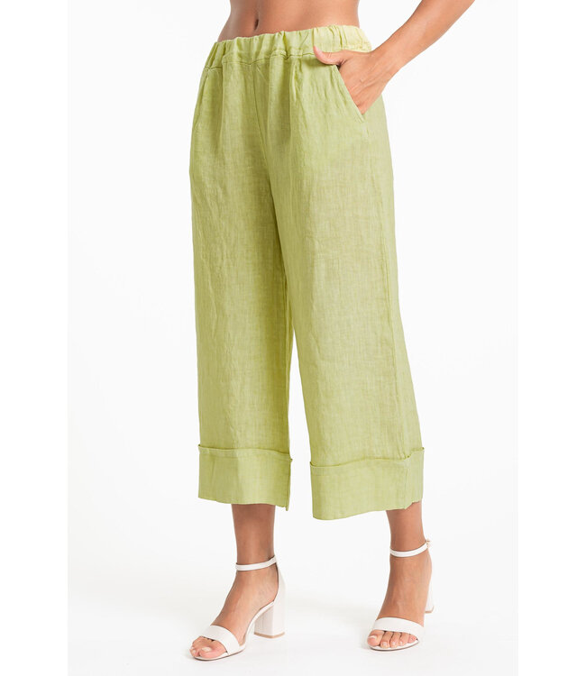 Linen Capris - Wasabi
