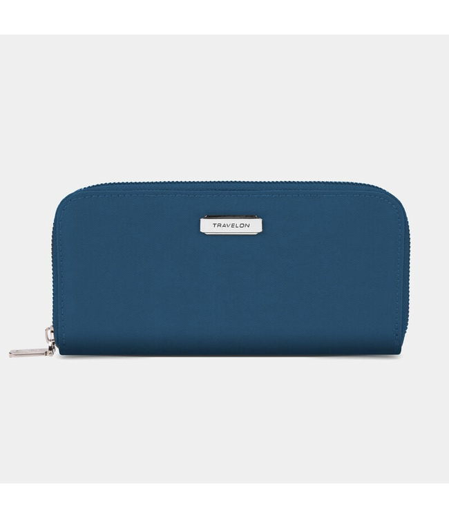 Travelon Single Zip RFID Wallet - Ocean