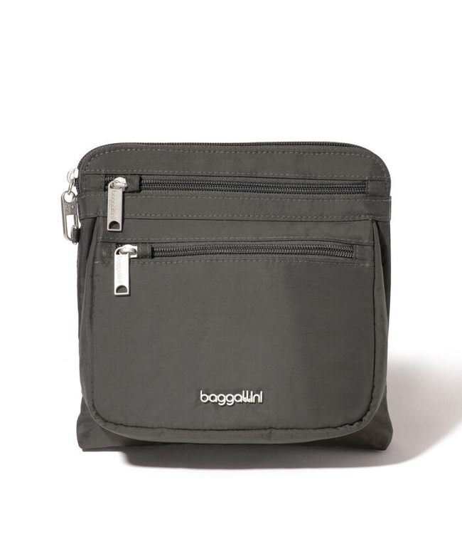 Baggallini Securtex Anti-Theft Crossbody - Charcoal