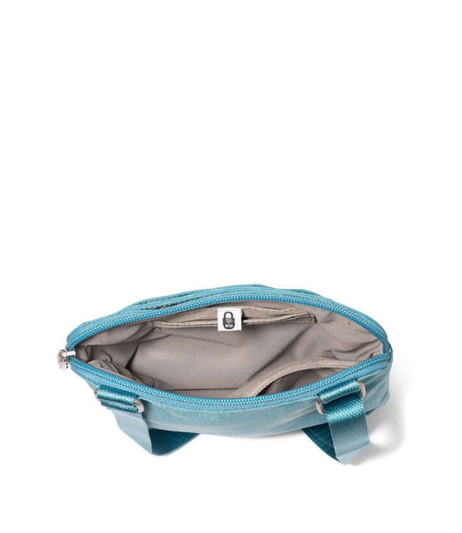 Baggallini Coastal Flip Lock Mini Crossbody Bag - Seaside Blue
