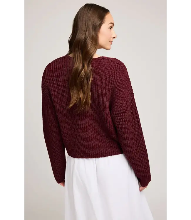Gentle Fawn Spencer V-Neck Knit Sweater - Merlot