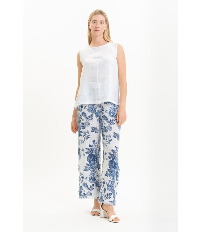 Linen Tank Top - White