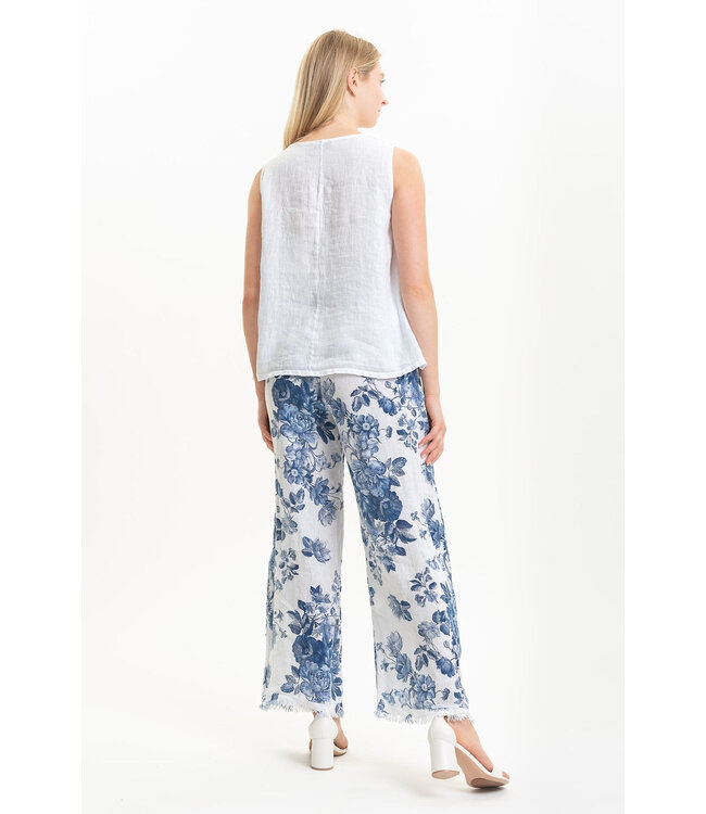 Linen Tank Top - White