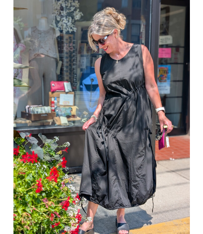 Made in Italy Tie-Up Dress - Black