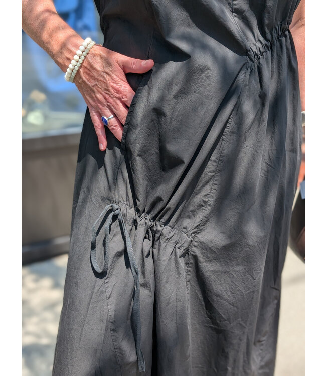 Made in Italy Tie-Up Dress - Black