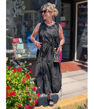 Made in Italy Tie-Up Dress - Black