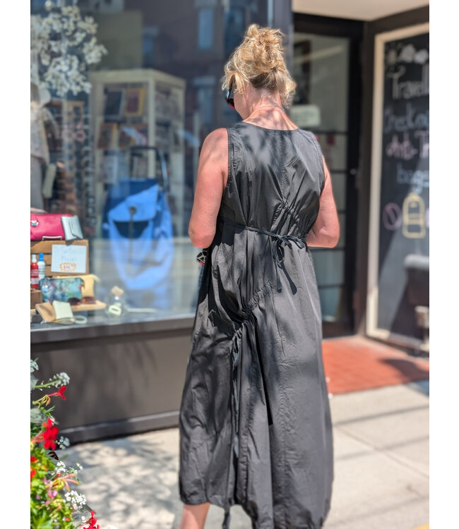 Made in Italy Tie-Up Dress - Black