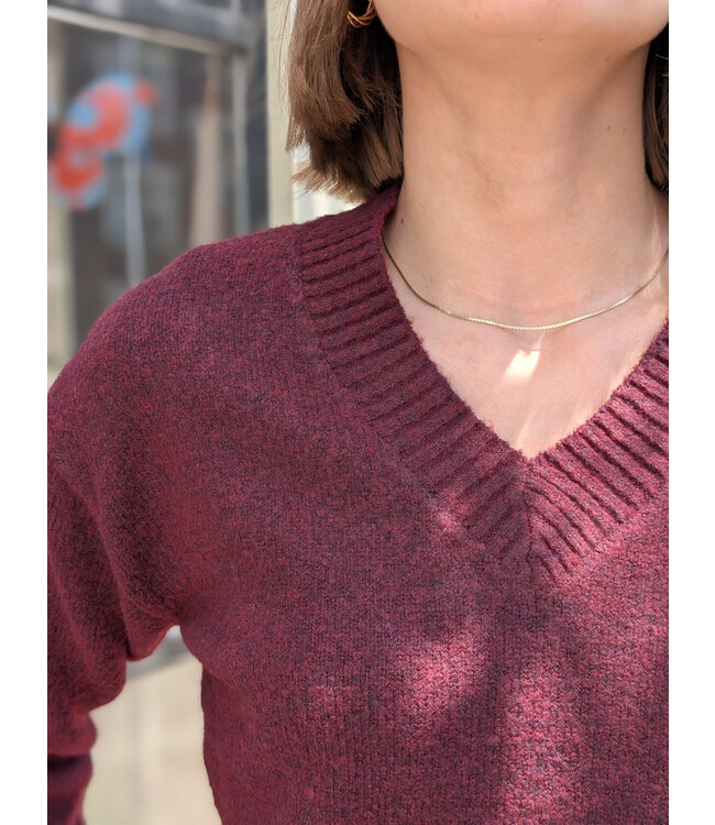 Point Zero V-Neck Sweater - Plum