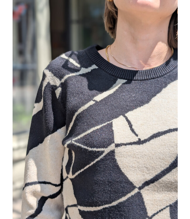 Point Zero Abstract Sweater - Black