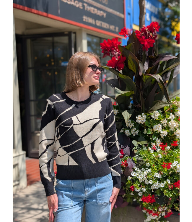 Point Zero Abstract Sweater - Black