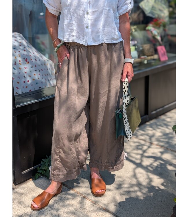 Sova Design Strasbourg Cinch Linen Pants  - Taupe