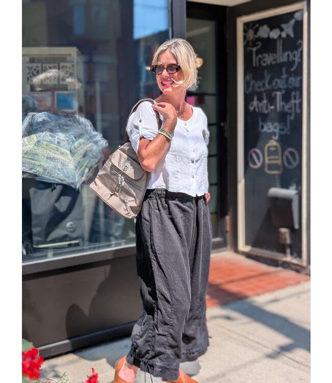 Sova Design Strasbourg Cinch Linen Pants  - Black