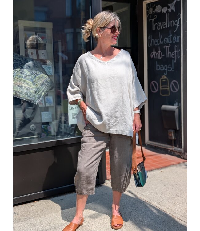 Sova Design Painters Smock Linen Top - Clay