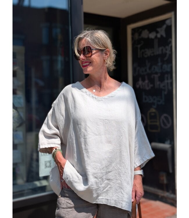 Sova Design Painters Smock Linen Top - Clay