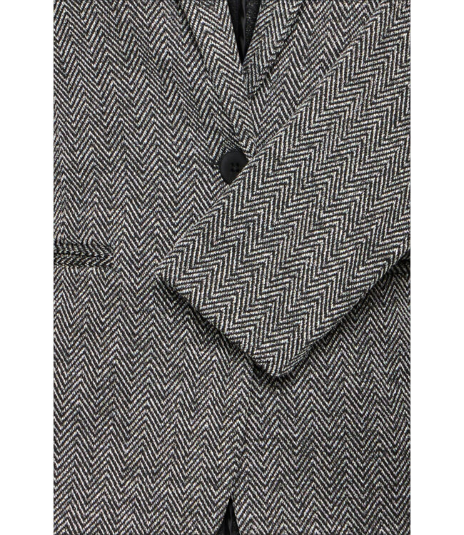 ICHI IHKate Jacquard Blazer - Black / White Herringbone