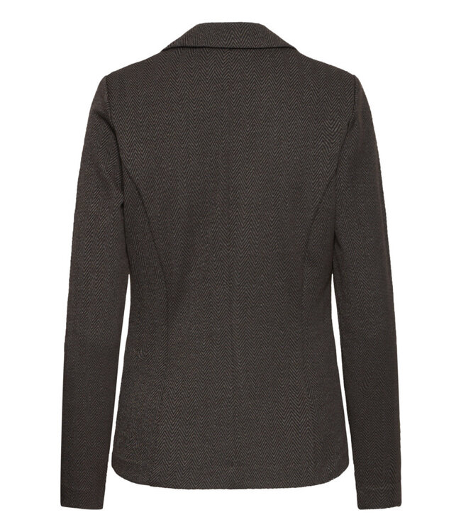 ICHI IHKate Jacquard Blazer - Black / Brown Herringbone