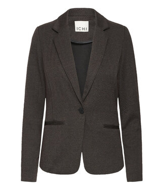 ICHI IHKate Jacquard Blazer - Black / Brown Herringbone