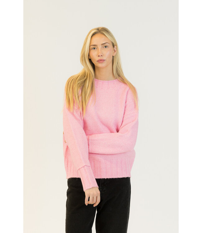 Lyla + Luxe Tanya Crewneck Knit - Candy Pink