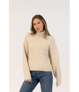 Lyla + Luxe Nellie Mock-Neck Sweater - Beige