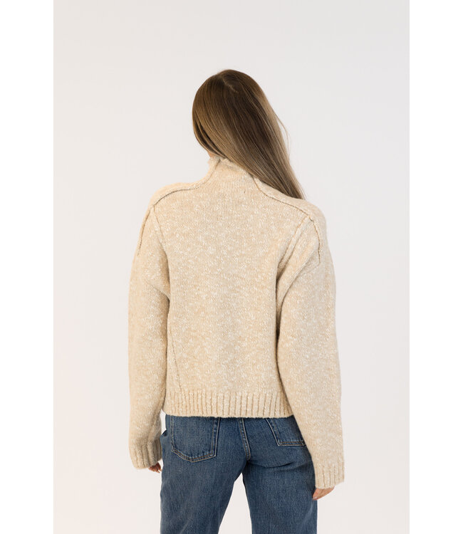 Lyla + Luxe Nellie Mock-Neck Sweater - Beige