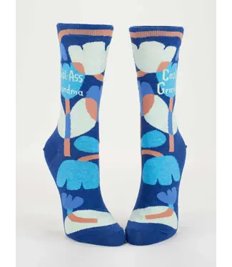 Blue Q Crew Socks - Cool-Ass Grandma