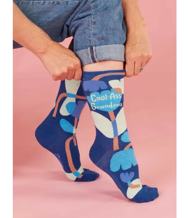 Blue Q Crew Socks - Cool-Ass Grandma