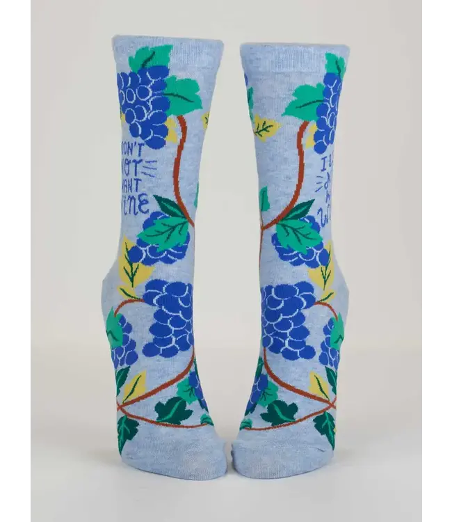 Blue Q Crew Socks - Don't Not Want Wine