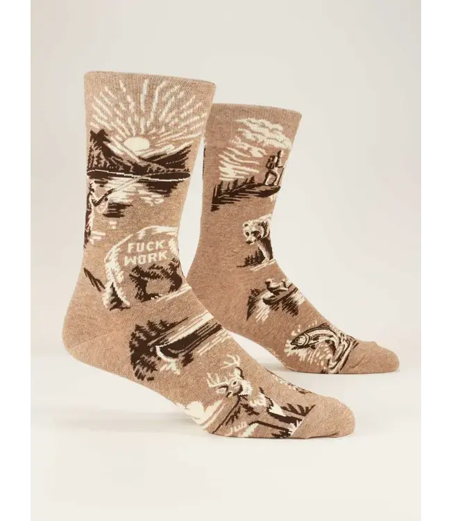 Blue Q Crew Socks - Fuck Work