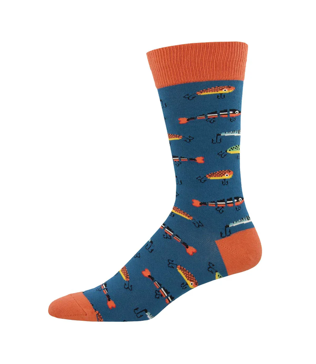 Socksmith Graphic Crew Socks - Just Fishin'