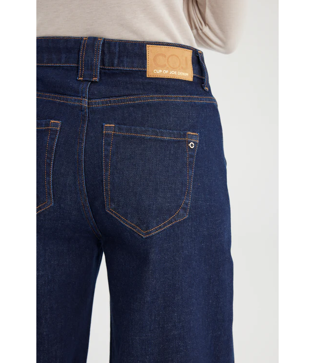 Cup of Joe Denim Lulu Wide Leg Patch Pocket Jeans - Raw
