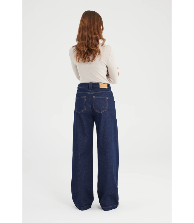 Cup of Joe Denim Lulu Wide Leg Patch Pocket Jeans - Raw