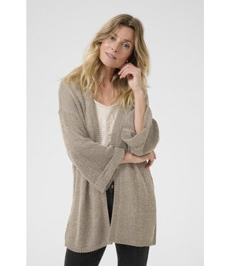 Cream CRNixy Knit Kimono - Fossil Melange