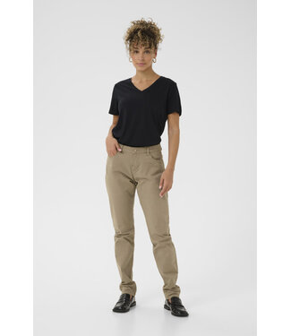 Cream CRBerta Twill Pants - Fossil
