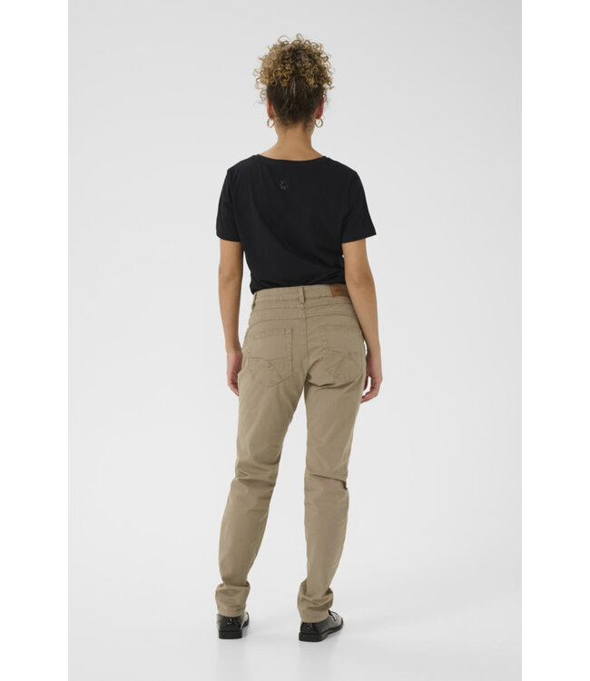 Cream CRBerta Twill Pants - Fossil