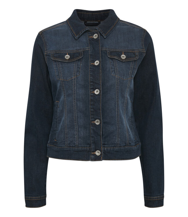 Cream Lisa Denim Jacket - Denim Blue